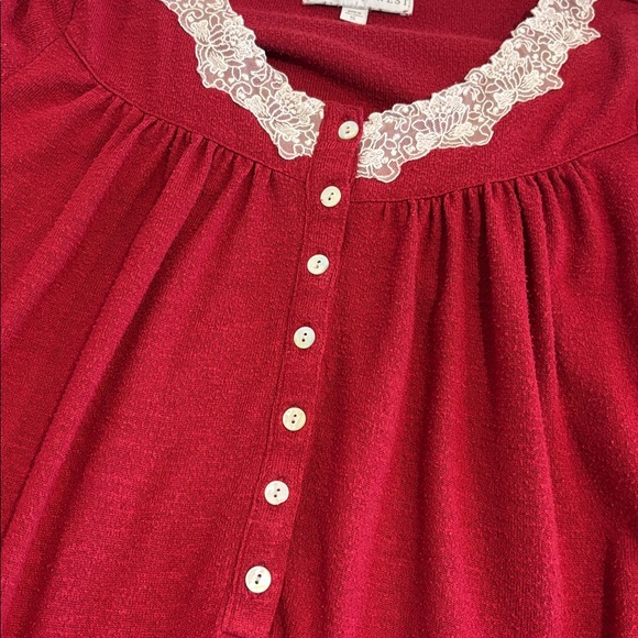 EILEEN WEST Claret Dream Sweater Knit Long Sleeve Ballet Nightgown burgundy sml - Picture 11 of 15